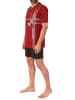 NORMANN Shorty Schlafanzug kurzarm Pyjama Frontprint Übergrösen in rot