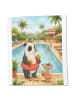 Mr. & Mrs. Panda Einkaufstasche Panda Schwimmbad Pommes Design o... in Weiß