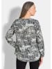 GOLDNER Florale Druckbluse mit V-Ausschnitt in schwarz / gemustert