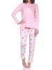 NORMANN Langarm Schlafanzug Pyjama Übergröße Cupcake in rosa