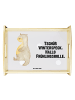 Mr. & Mrs. Panda Holztablett Otter Bauch mit Spruch in Grau Pastell