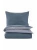 Hessnatur Satin Wende Bettwäsche-Set in stahlblau
