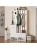 ABRIHOME 6 in 1 Eingangsschrank mit Wäscheständer und Spiegel 100*30*180cm