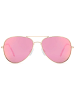 styleBREAKER Piloten Sonnenbrille in Gold / Pink verspiegelt