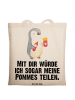 Mr. & Mrs. Panda Tragetasche Pinguin Pommes mit Spruch in Creme