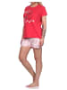 NORMANN Shorty Pyjama Schlafanzug Katzen    - 73913 in pink