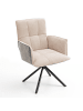 Home Nature Wohnkonzept Essstuhl aus Cord quadratisch 360° drehbar in Beige 50x47x92 cm