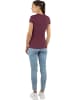 Janice 2 x Figurbetontes T-Shirt mit V-Ausschnitt Siena in Burgund