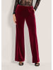 MADELEINE Weite Samthose mit elastischem Bund in rubinrot