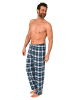 NORMANN Flanell Schlafanzug Pyjama Hose Karo - 76583 in türkis