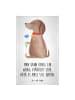 Mr. & Mrs. Panda Frottiertuch Hund Blume mit Spruch in Weiß
