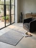 KADIMA DESIGN Kurzflorteppich Waschbar Gestreift KASOS Polyester Grau 80 x 150 cm in Grau