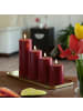 Deluxe Homeart 4er Set LED Kerzen MIA Echtwachs Deluxe 4 Größen mit Batterien Fernb. In rot