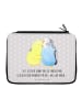Mr. & Mrs. Panda Bleistiftetui Wellensittich Liebe mit Spruch in Grau Pastell