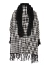 CHANI Damen Poncho in Schwarz Wollweiss