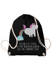 Mr. & Mrs. Panda Beutel Einhorn Pupsen mit Spruch in Schwarz