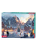 ROTH Puzzle und Tee-Adventskalender Motiv Eislaufen in Türkis