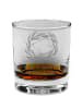 Mr. & Mrs. Panda Whiskey Glas Hund Blumen mit Spruch in Transparent