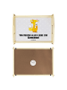 Mr. & Mrs. Panda Holz Tablett Fuchs Kommunion mit Spruch in Grau Pastell