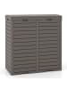 COSTWAY Outdoor-Mülleimer mit Doppeldeckel 235L in Braun
