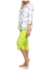 NORMANN Kurzarm Capri Schlafanzug Pyjama Tupfen Punkte Look in grün