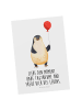 Mr. & Mrs. Panda Ansichtskarte Pinguin Luftballon mit Spruch in Weiß