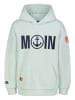 Sublevel Hoodie Kapuze Frontprint Kängurutasche Look in Grün-2