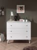 58 aufm Kessel SCHUBLADENKOMMODE Kamillah 100x57x89 Kinderzimmerkommode Satin Weiß