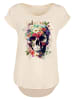 F4NT4STIC Long Cut T-Shirt Totenkopf Blumen in Whitesand