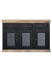 home24 Massives Sideboard Newhaven mit 3 Türen in Marmor Schwarz