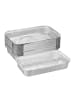 relaxdays 25 x Aluschalen in Silber - (B)31 x (H)4,5 x (T)21 cm