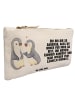 Mr. & Mrs. Panda Toiletry Bag Pinguine trösten mit Spruch in Weiß