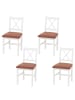 MCW 4er-Set Esszimmerstuhl F77, Weiß, Polster terrakotta
