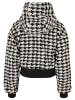 Urban Classics Urban Classics Damen Ladies Short Oversized AOP Sherpa Jacket in blackhoundstooth