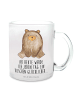 Mr. & Mrs. Panda Trinkglas Bär sitzend mit Spruch in Transparent