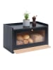 relaxdays Brotkasten in Schwarz - (B)40 x (H)26 x (T)25 cm