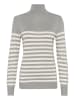 Kaffe Strickpullover KAlizza Slim fit in Grey Melange/Turtledove stripe