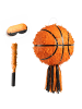 relaxdays 3-tlg. Pinata Set "Basketball" in Orange/ Schwarz - Ø25 cm