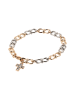 faina Women Chain Link Bracelet With Rhinestones in Rose Gold Silver