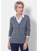 GOLDNER Strickcardigan mit Ajourmuster in rauchblau
