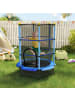 HOMCOM Kindertrampolin in Blau 140L x 140B x 190H cm