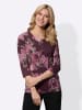 Sieh an! 3/4-Arm-Shirt in burgund-mauve-bedruckt