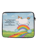 Mr. & Mrs. Panda Notebook Tasche Einhorn Regenbogen Design mit S... in Weiß