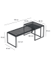 FineBuy Couchtisch in Schwarz / Glas / 100x40x35