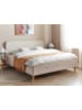 Beliani Doppelbett RENNES in Beige/Braun - (W) 191 x (H) 107 x (L) 216 cm