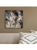 MuchoWow Leinwand Bilder Abstrakte Kunst gold grau