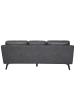 Beliani 3-Sitzer Sofa LOKKA in Grau/Braun - (W) 204 x (H) 85 x (L) 83 cm