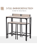 HOMCOM Bartisch Set-L89 x B45 x H87 cm, L39 x B45 x H95 cm-Naturholz