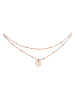 Elli Halskette 925 Sterling Silber Geo, Kreis, Plättchen in Rosegold
