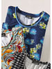 GOLDNER Kurzgröße:  Druckshirt mit Allover-Muster in marine / gemustert